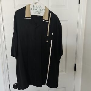 Black and Tan Button-Up Shirt
